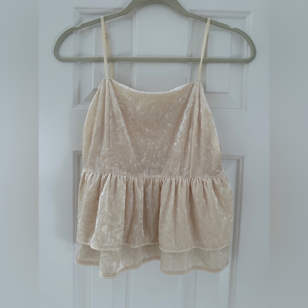 American eagle shimmery peplum tank